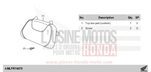 KIT,TOP BOX PAD (CUSHION) *BLACK BLACK* NSS750S de 2025